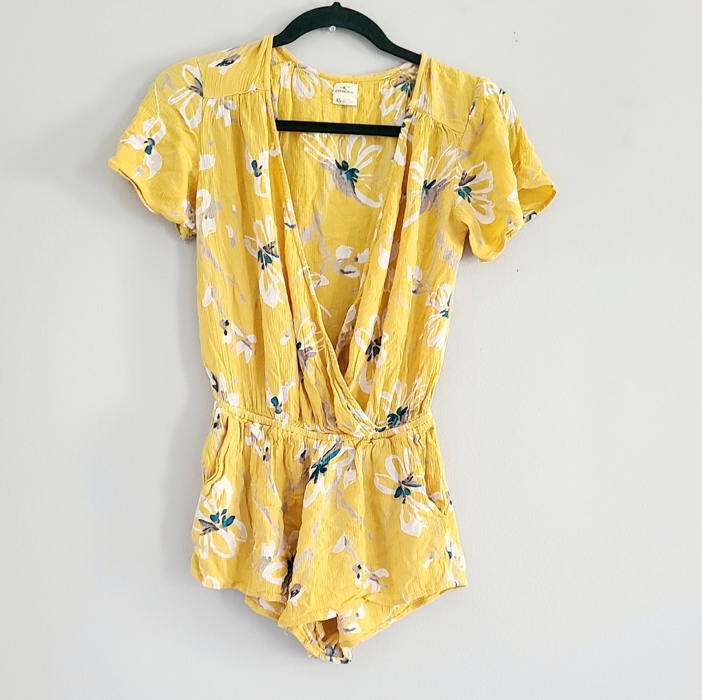 O'Neill Yellow Floral Romper Size XS